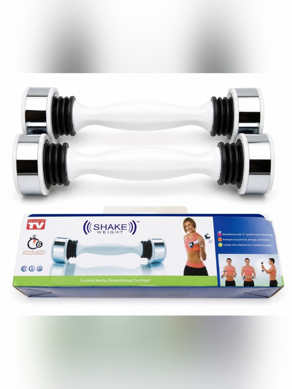 Get a quick upper-body workout with this Shake Weight Dynamic Inertia Revolution